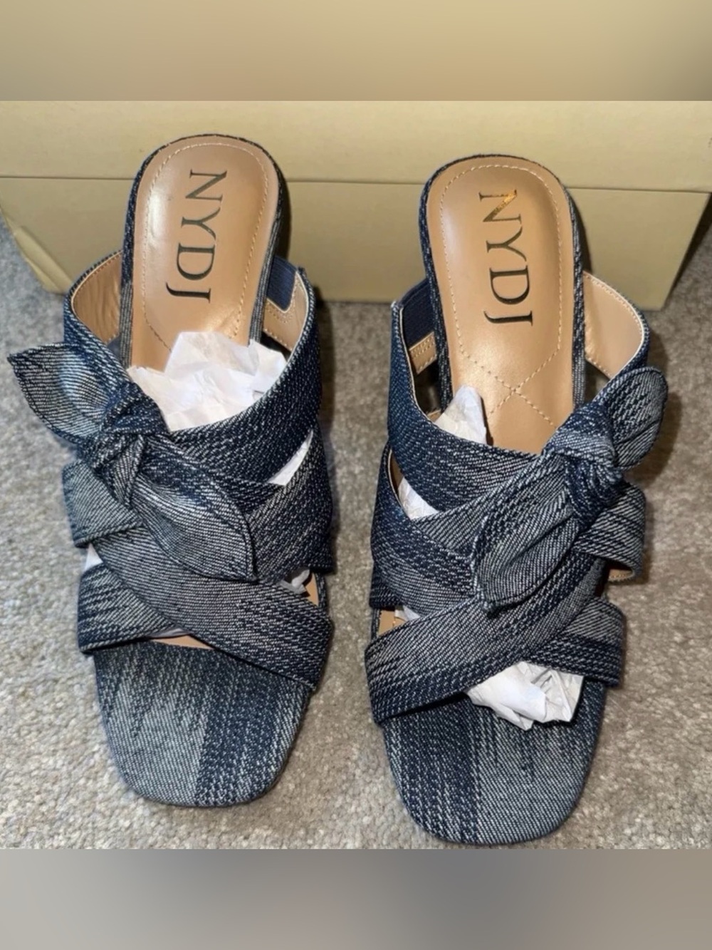 NIB NYDJ Women’s Loreri Denim Mule Sandals in Size 7